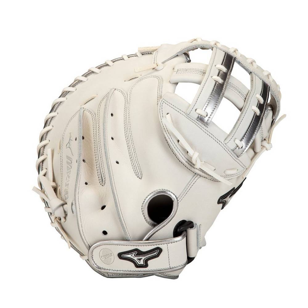 Damske Catchers Mitt Mizuno MVP Prime SE Fastpitch 34" Softball Biele/Strieborne Vypredaj BHWD72638
